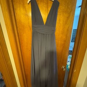 Lulus v neck maxi dress in light blue / denim xs